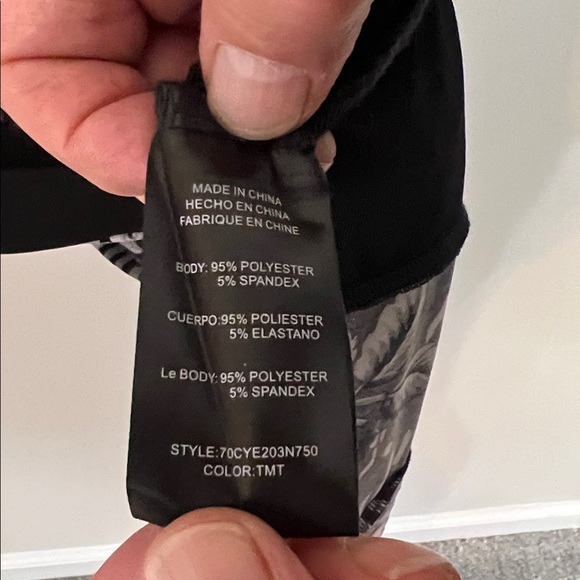 2B Bebe Black and White Floral Maxi Dress With Orange Neckline Trim Size M - Picture 9 of 9